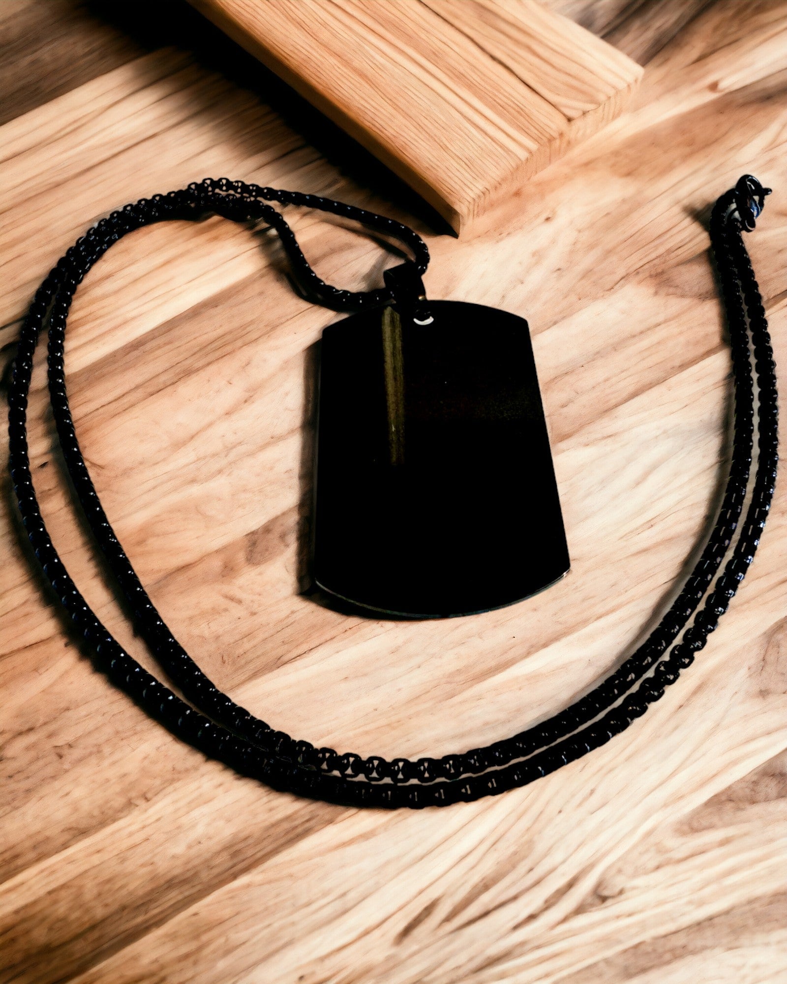 Dog Tag Halskjede "Tre Nyanser av Stil" - ID-brikke - Elegant Anheng i Rustfritt Stål med Gravering Alternativ