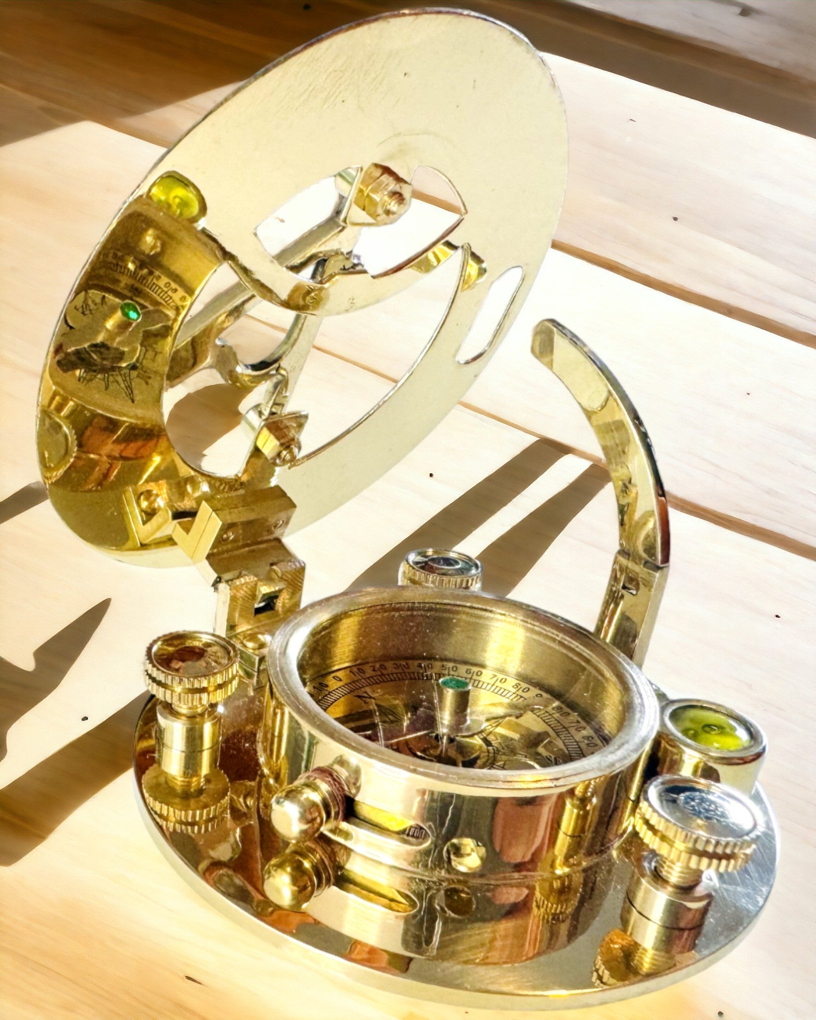 Navigasjonskompass med sekstant og mulighet for personalisering - Maritim XL