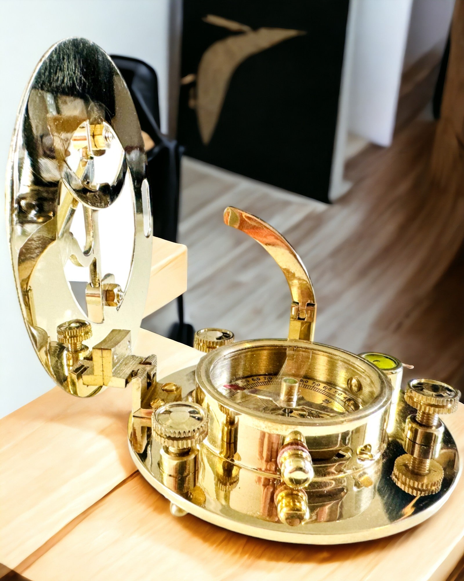 Navigasjonskompass med sekstant og mulighet for personalisering - Maritim XL