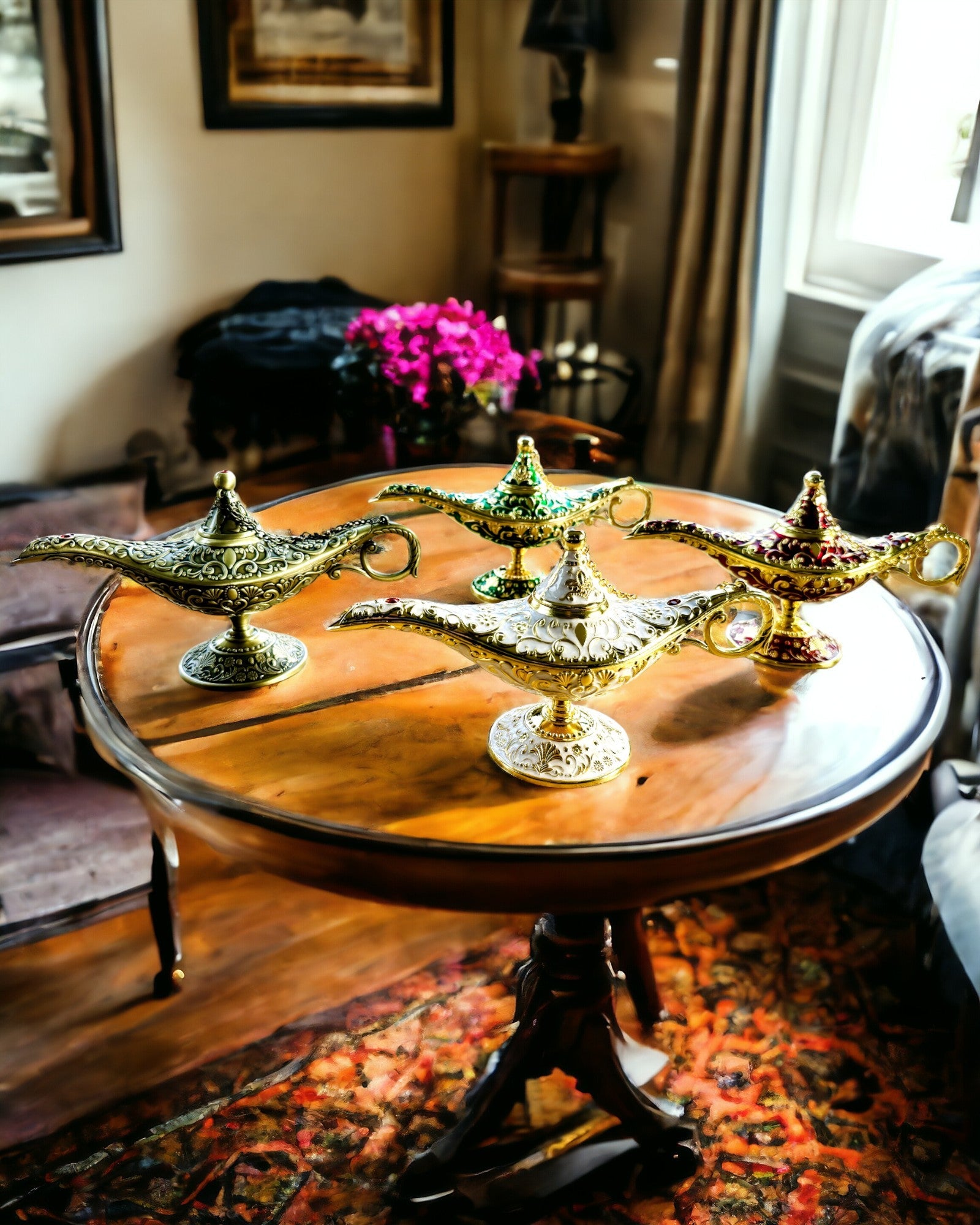 Magisk Aladdins Lampe med Gravering - Variant Skåret Gull