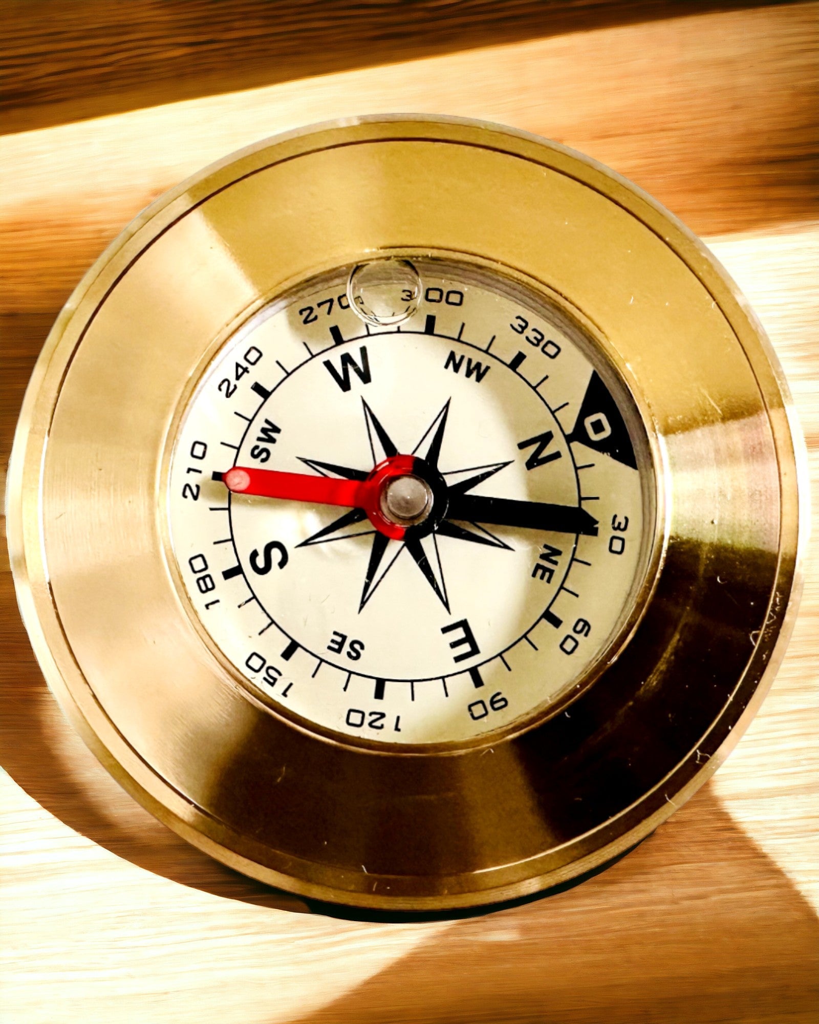 Navigasjonskompass med Gravering, Messing, Klassisk Design – 5 cm