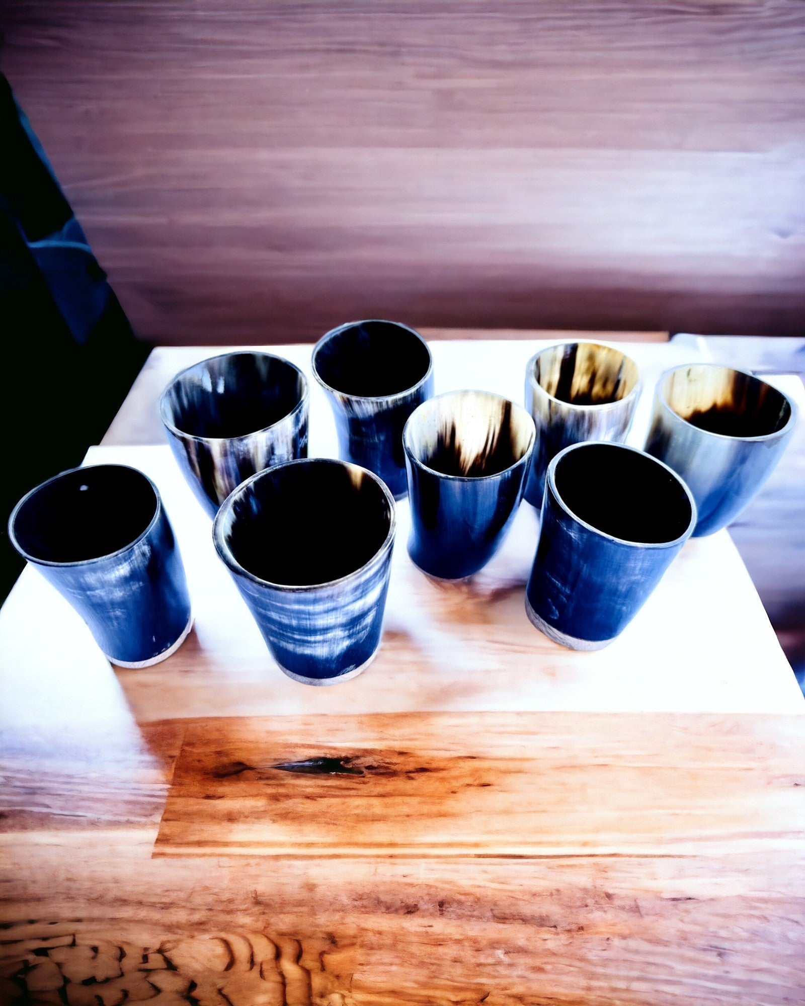 Håndlaget liten kopp med mulighet for gravering, indisk glasskopp, mulighet for personalisering som gave, gravering. Mørk farge