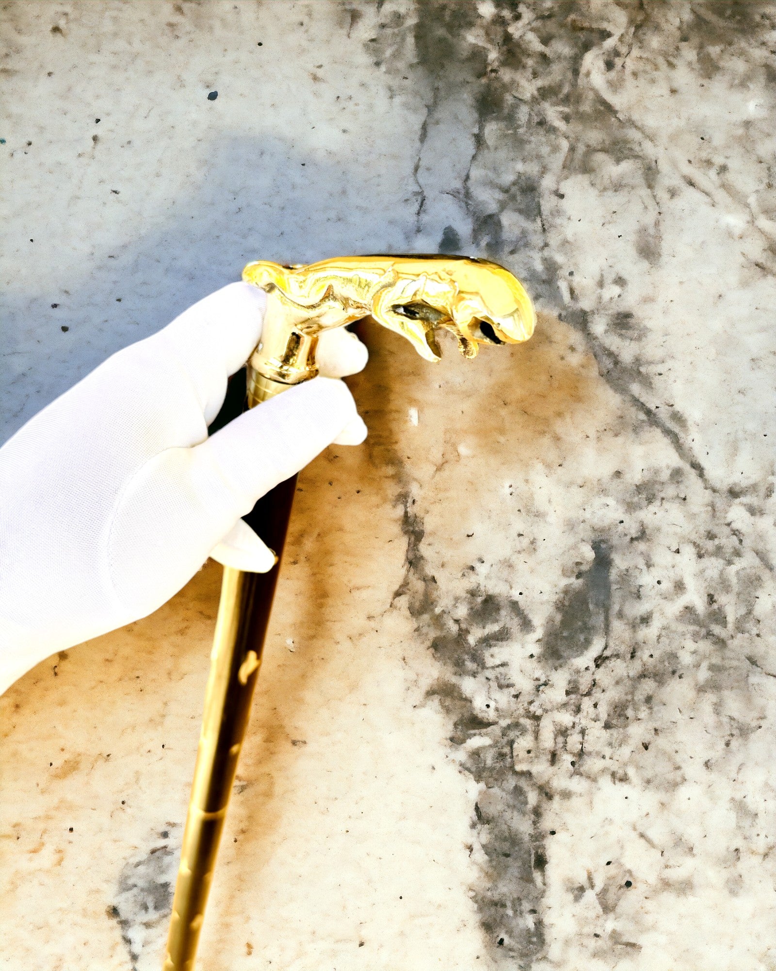 Spaserstokk "Jaguar Elegance" i Mango-tre - mulighet for personalisering med gravering