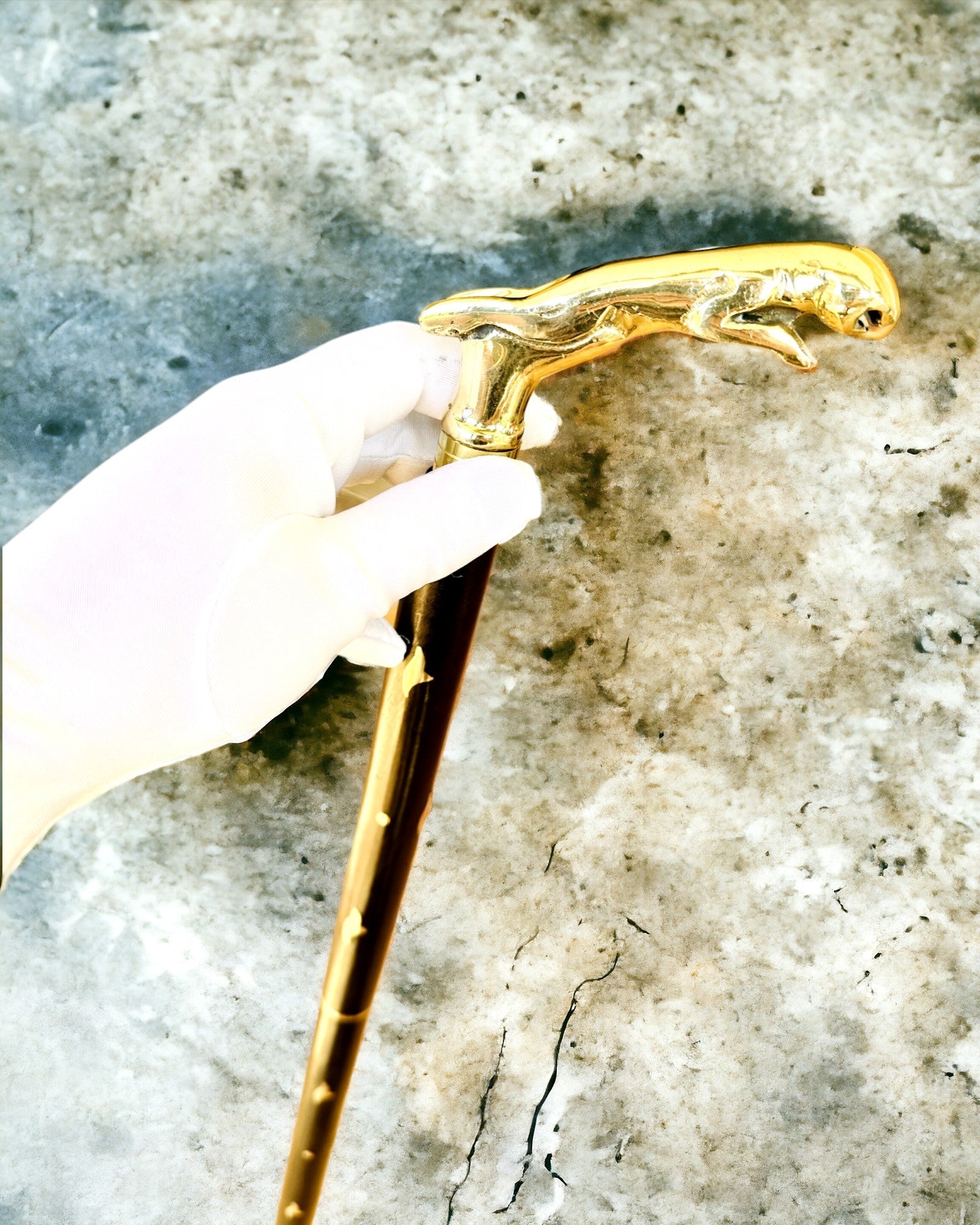 Spaserstokk "Jaguar Elegance" i Mango-tre - mulighet for personalisering med gravering