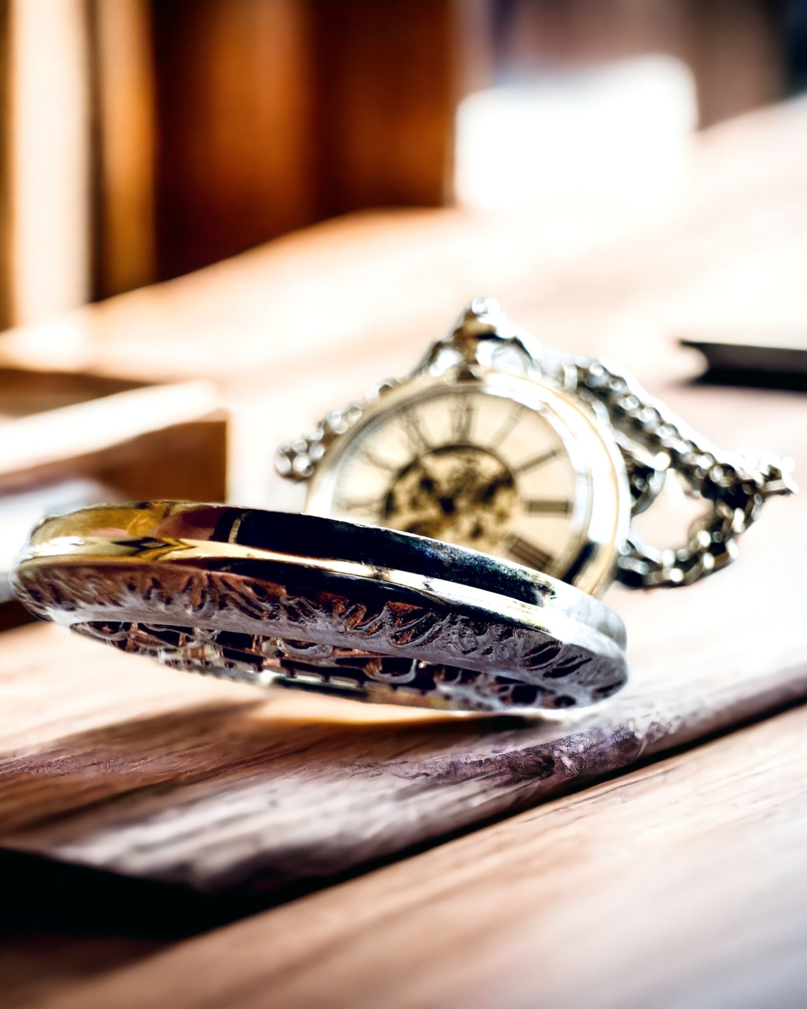 Sølv lommeur "Vintage Elegance" med mulighet for personlig gravering