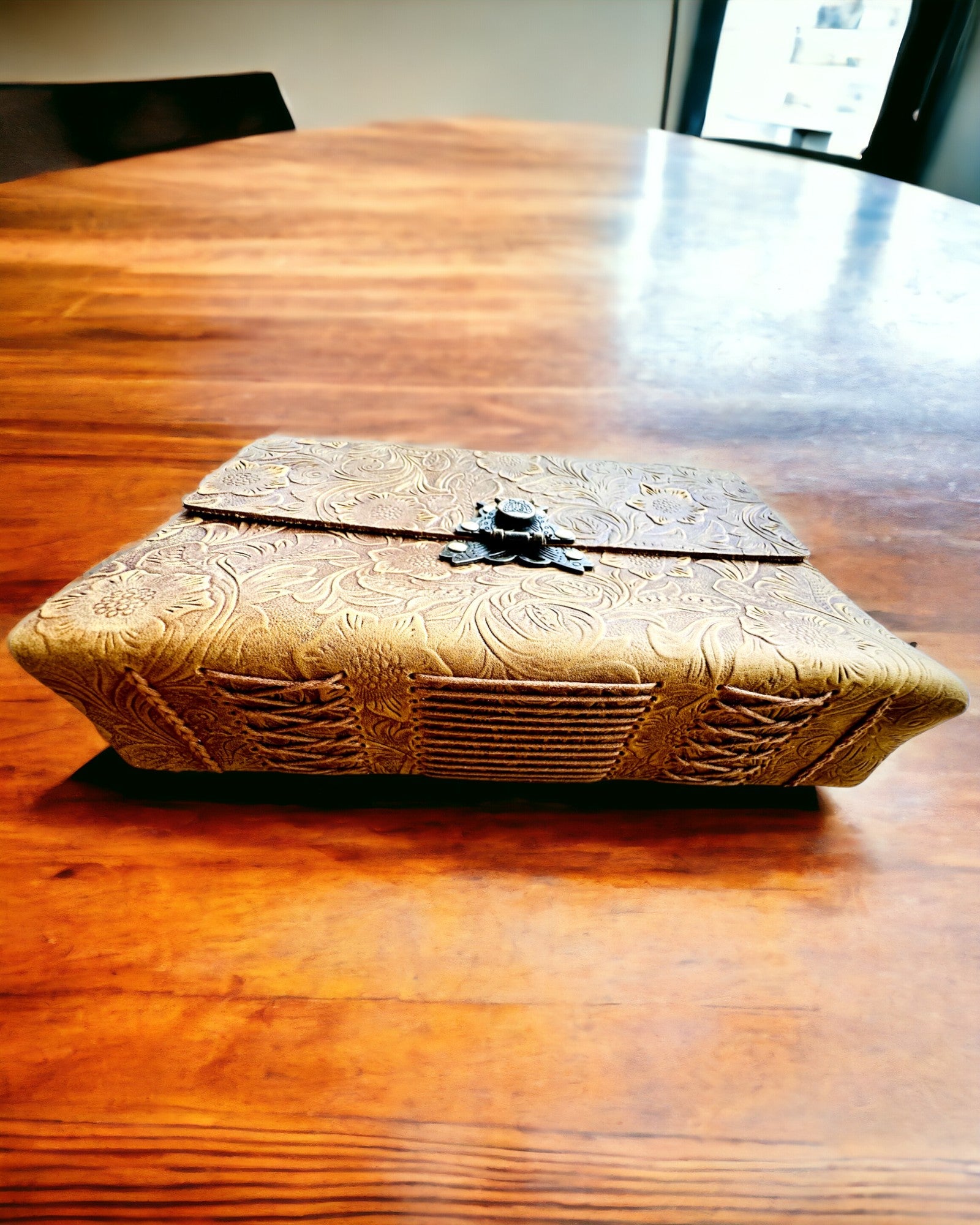 Luksuriøs Retro Notatbok med Skinnomslag - "Vintage Elegance", 480 sider, mulighet for personlig gravering