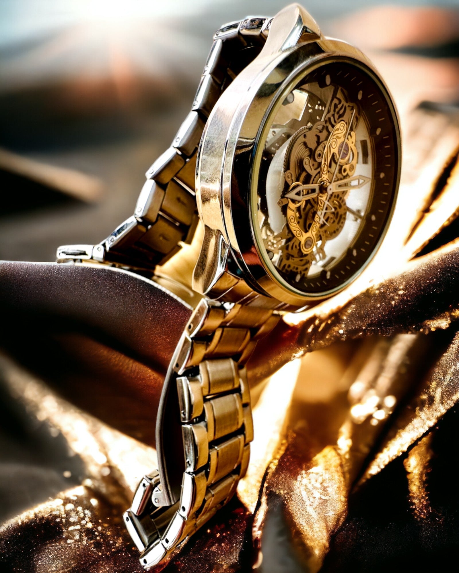 Elegant herreklokke KIMSDUN Prestige Transparent Mekanisme og Sporty Eleganse, mulighet for personlig gravering