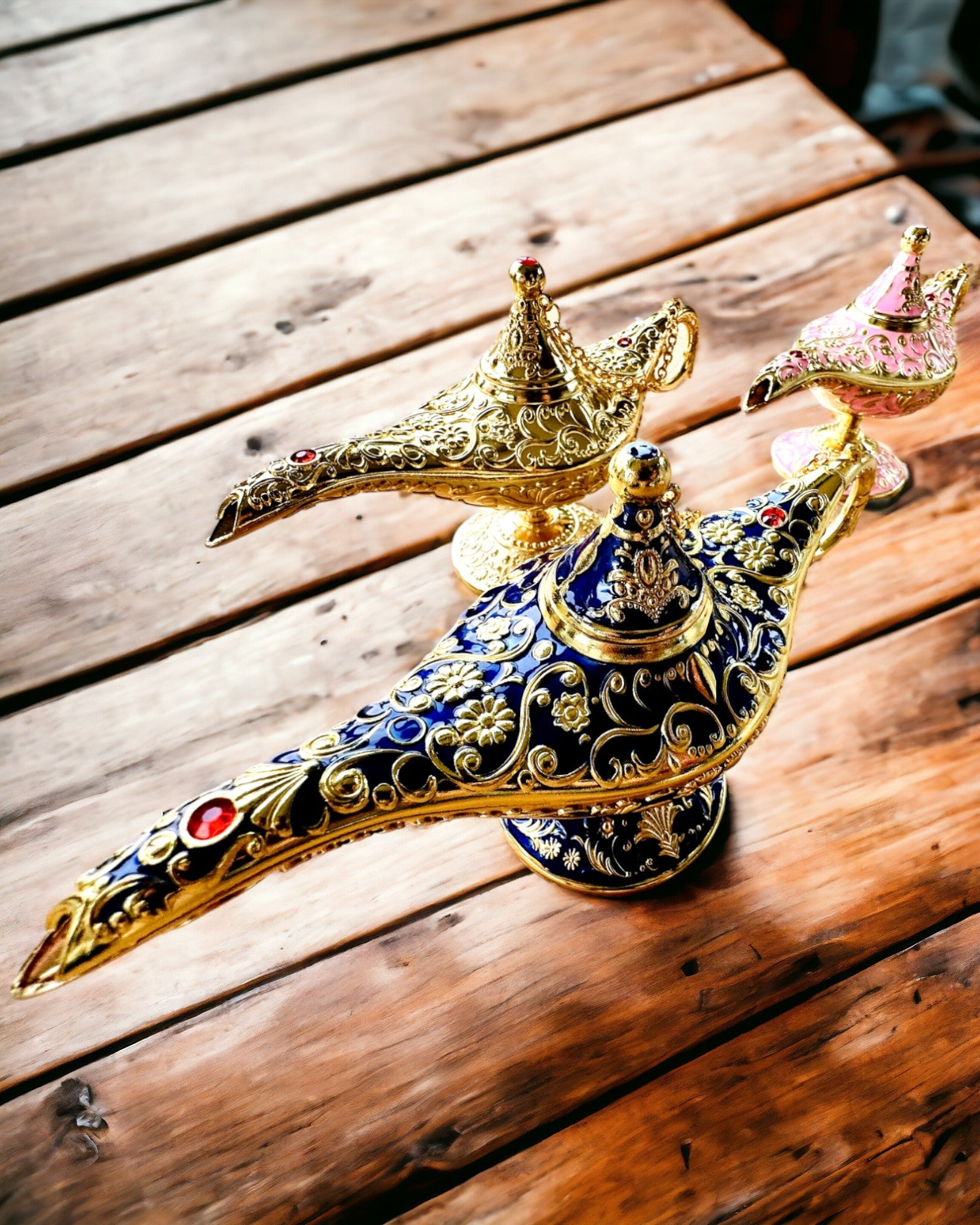 Magisk Aladdins Lampe med Gravering - Klassisk Gullvariant, flettet