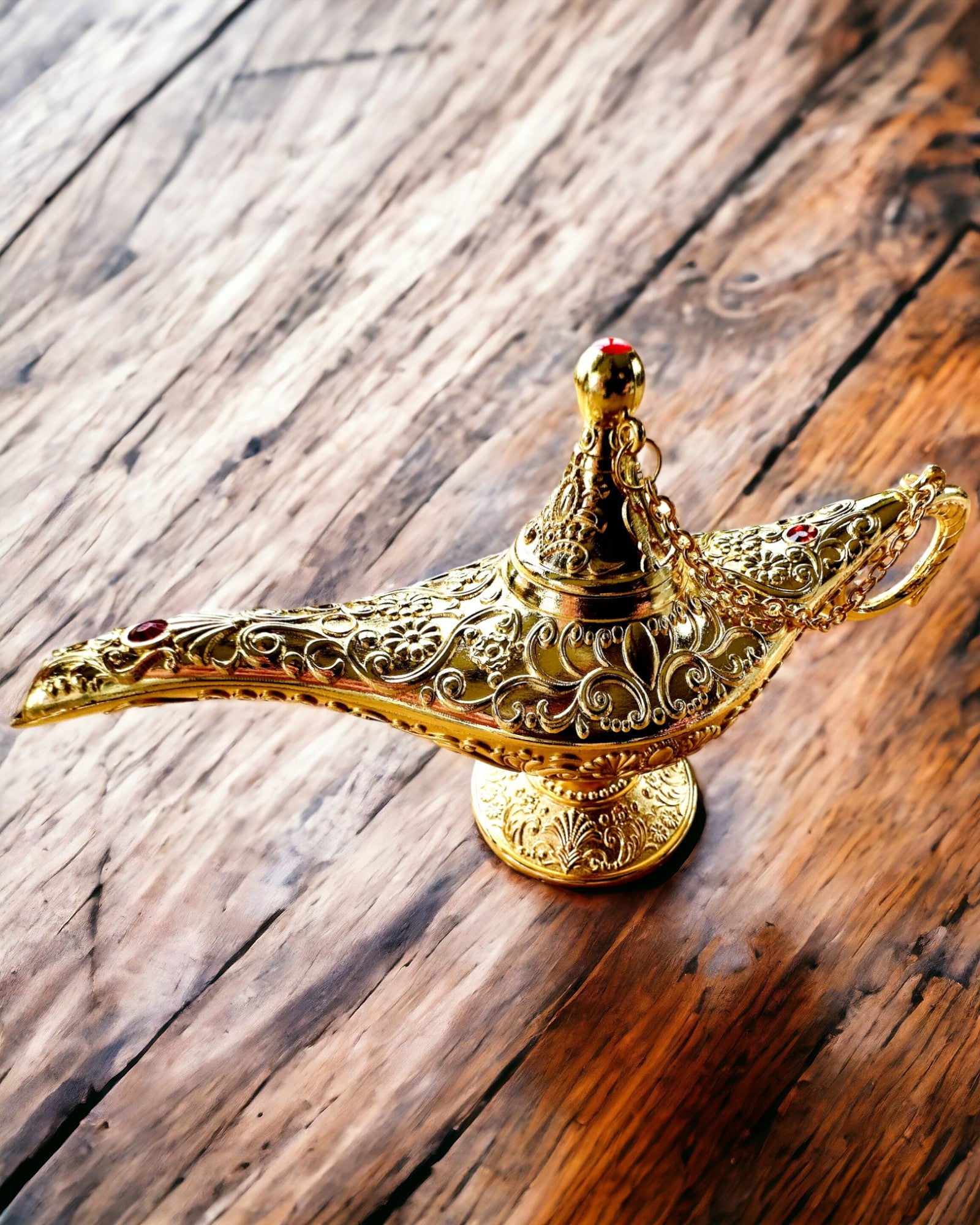 Magisk Aladdins Lampe med Gravering - Klassisk Gullvariant, flettet