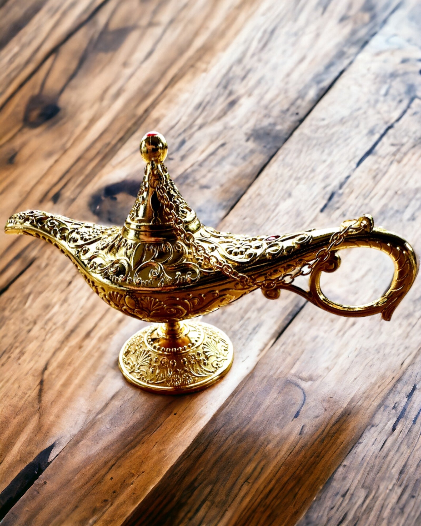 Magisk Aladdins Lampe med Gravering - Klassisk Gullvariant, flettet