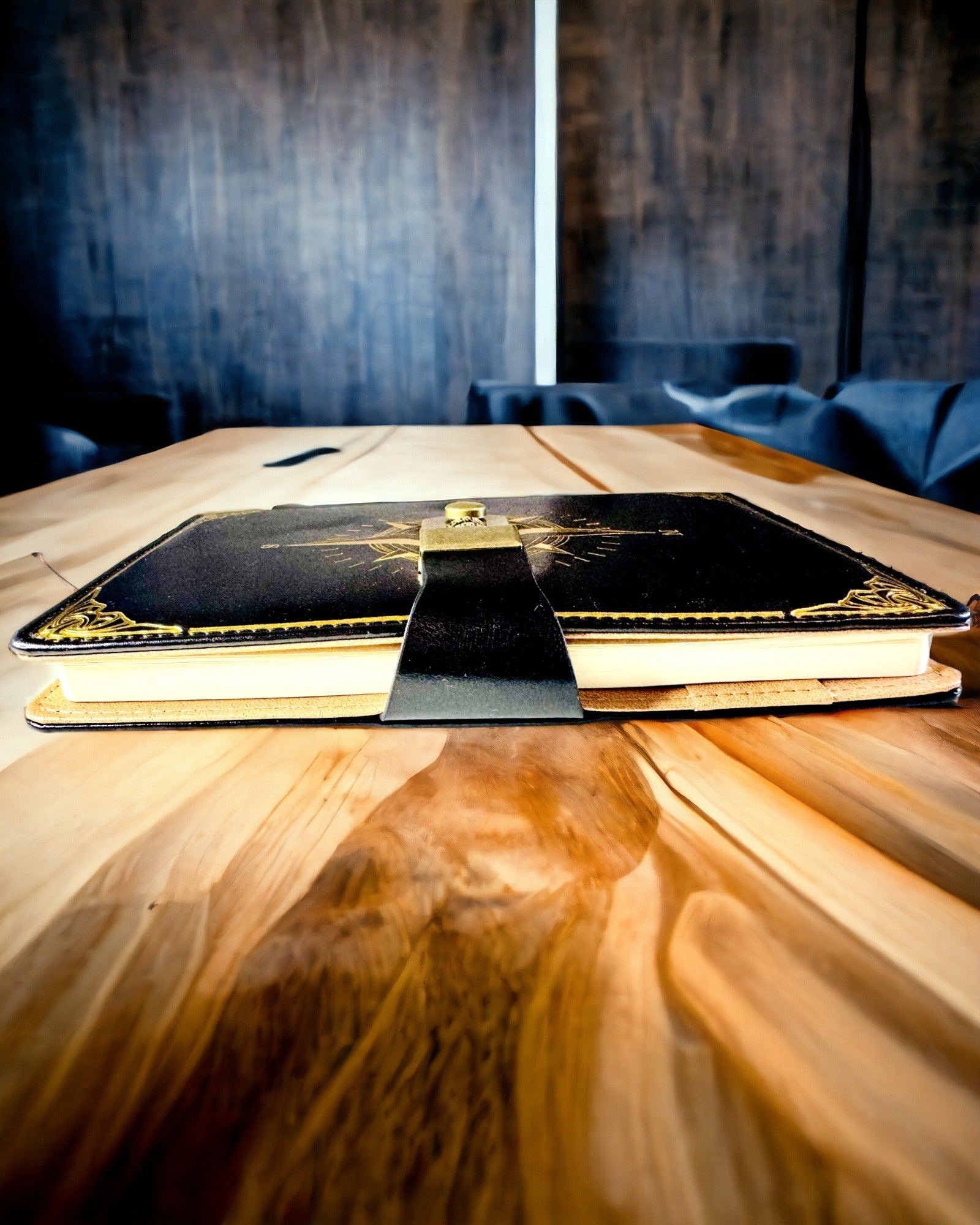 Premium Notatbok med Kodelås A5 - Vintage Stil med Kompass, Japansk Design, Papirvarer for Studenter og Forretning. Personalisering med Gravering