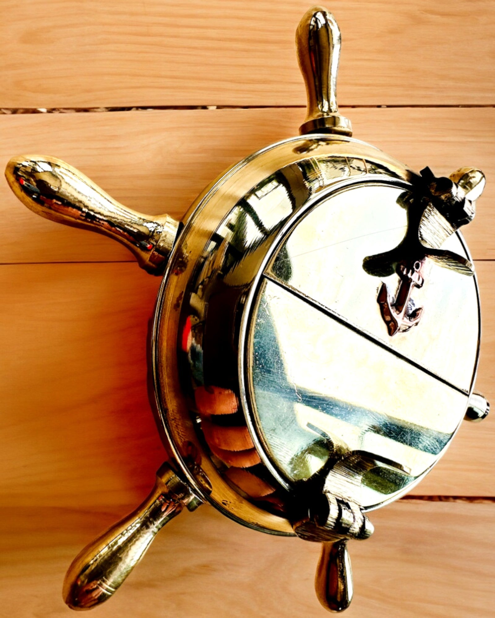 Messing Kapteinsaskebeger - mulighet for personlig tilpasning som gave med gravering, håndlaget