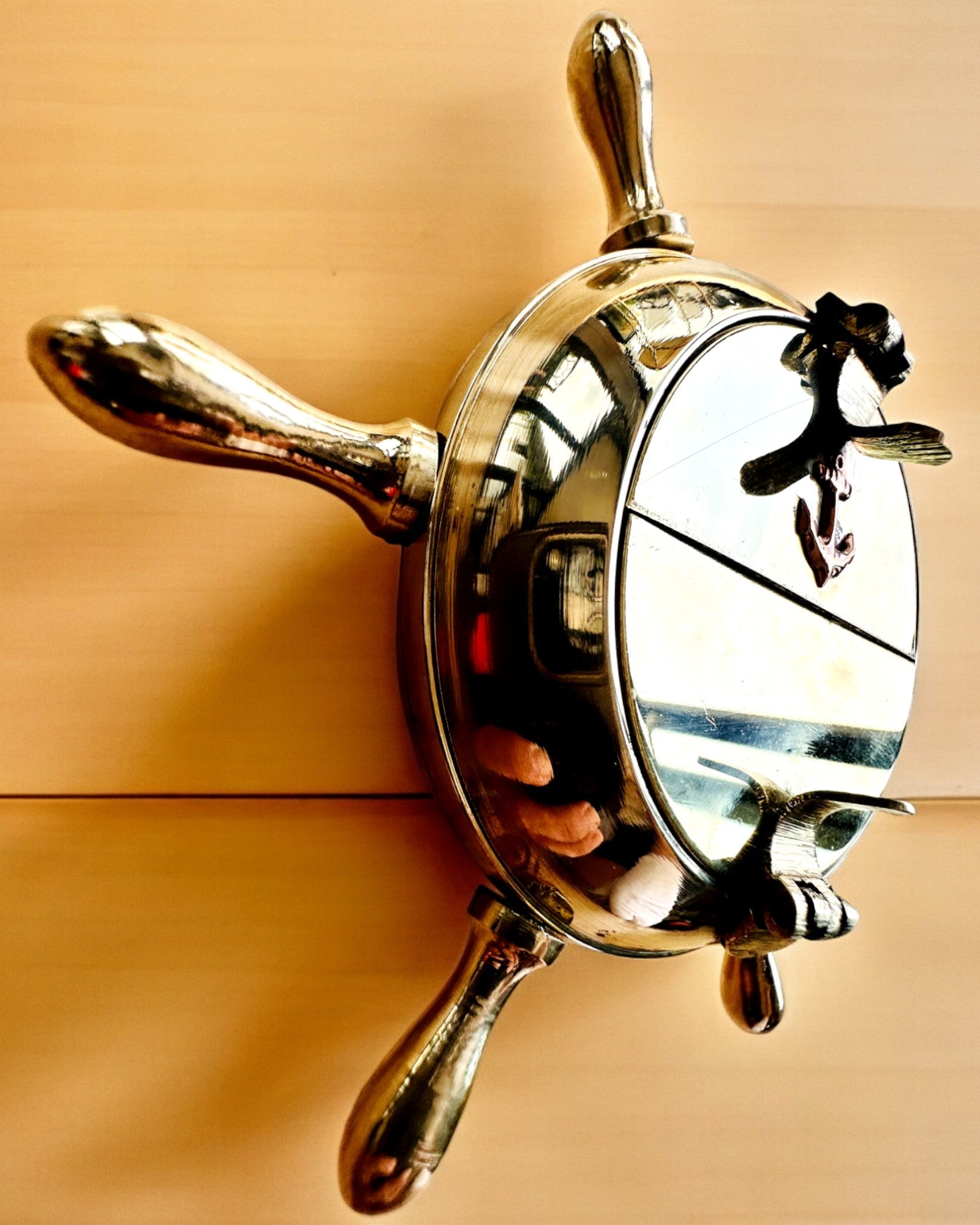 Messing Kapteinsaskebeger - mulighet for personlig tilpasning som gave med gravering, håndlaget