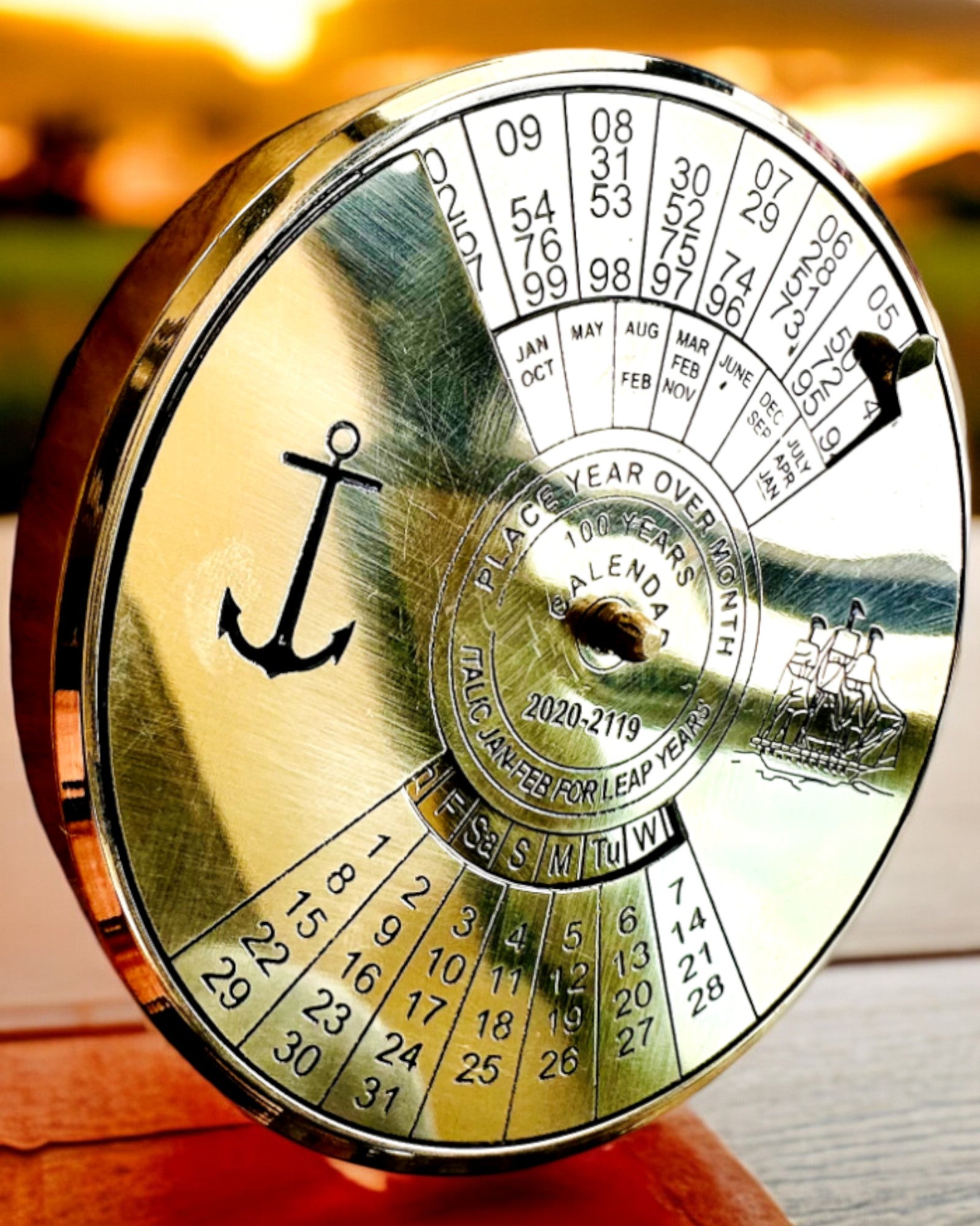 Evighetskalender Sjøseilas – Messingkalender 100 år – mulighet for gravering som gave