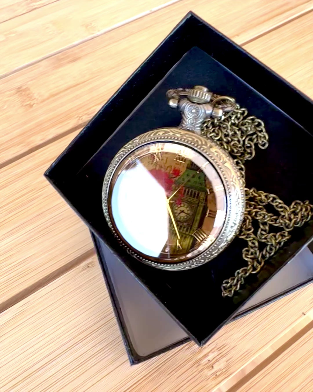 Lommeur "Vintage Charm" personalisering med gravering som gave