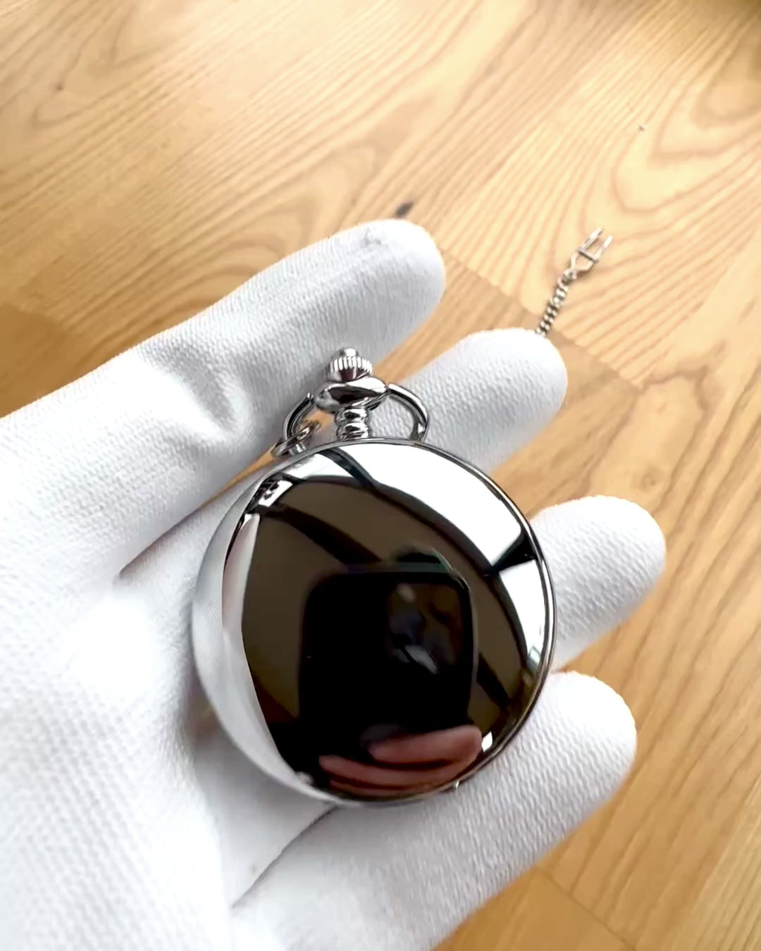 Klassisk Lommeur med Dobbelt Deksel, Manuell, Sølvfarget