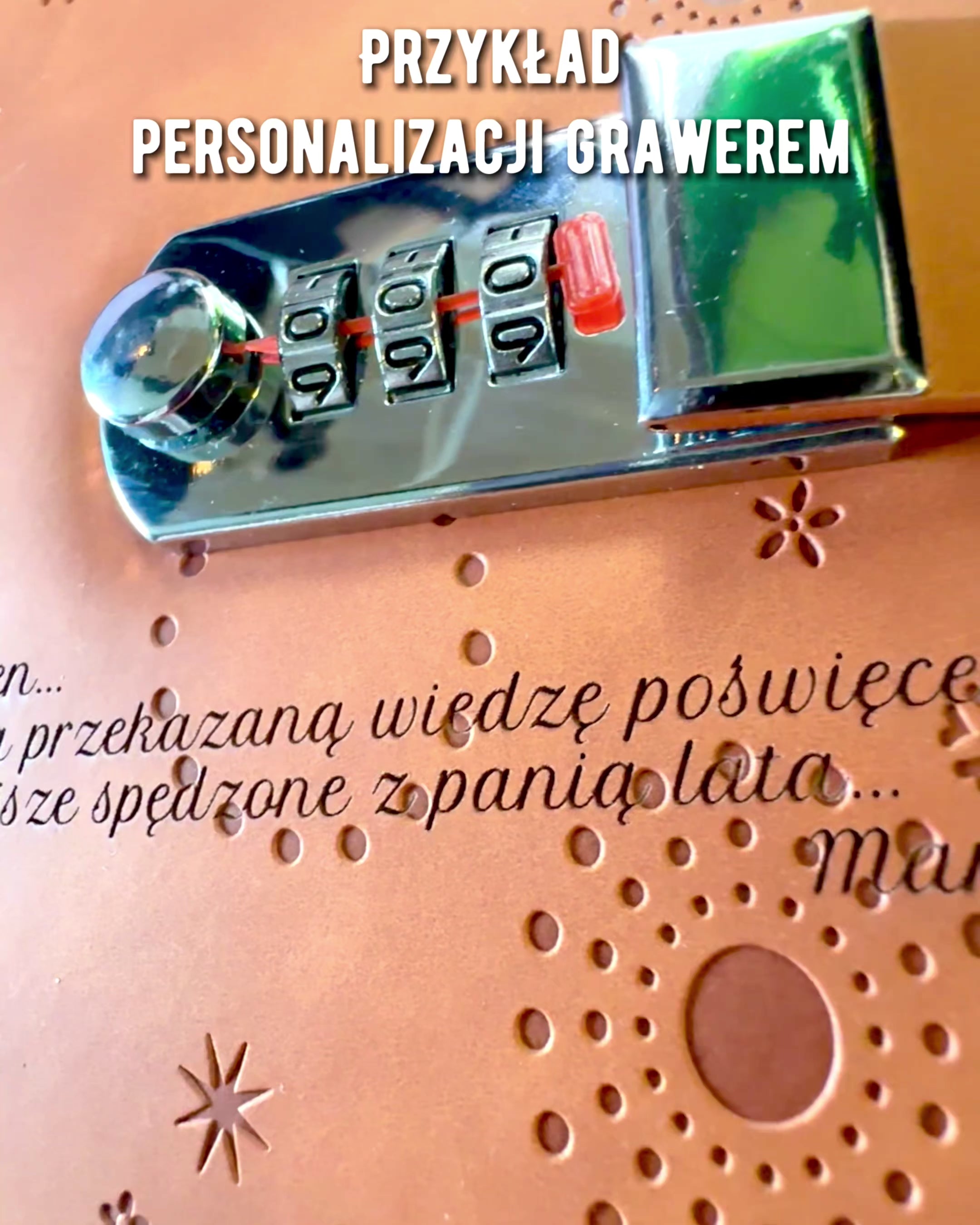 Eksklusiv Notatbok, PU-skinn, A5 med Kodelås - "Secret Journal", personalisering med gravering