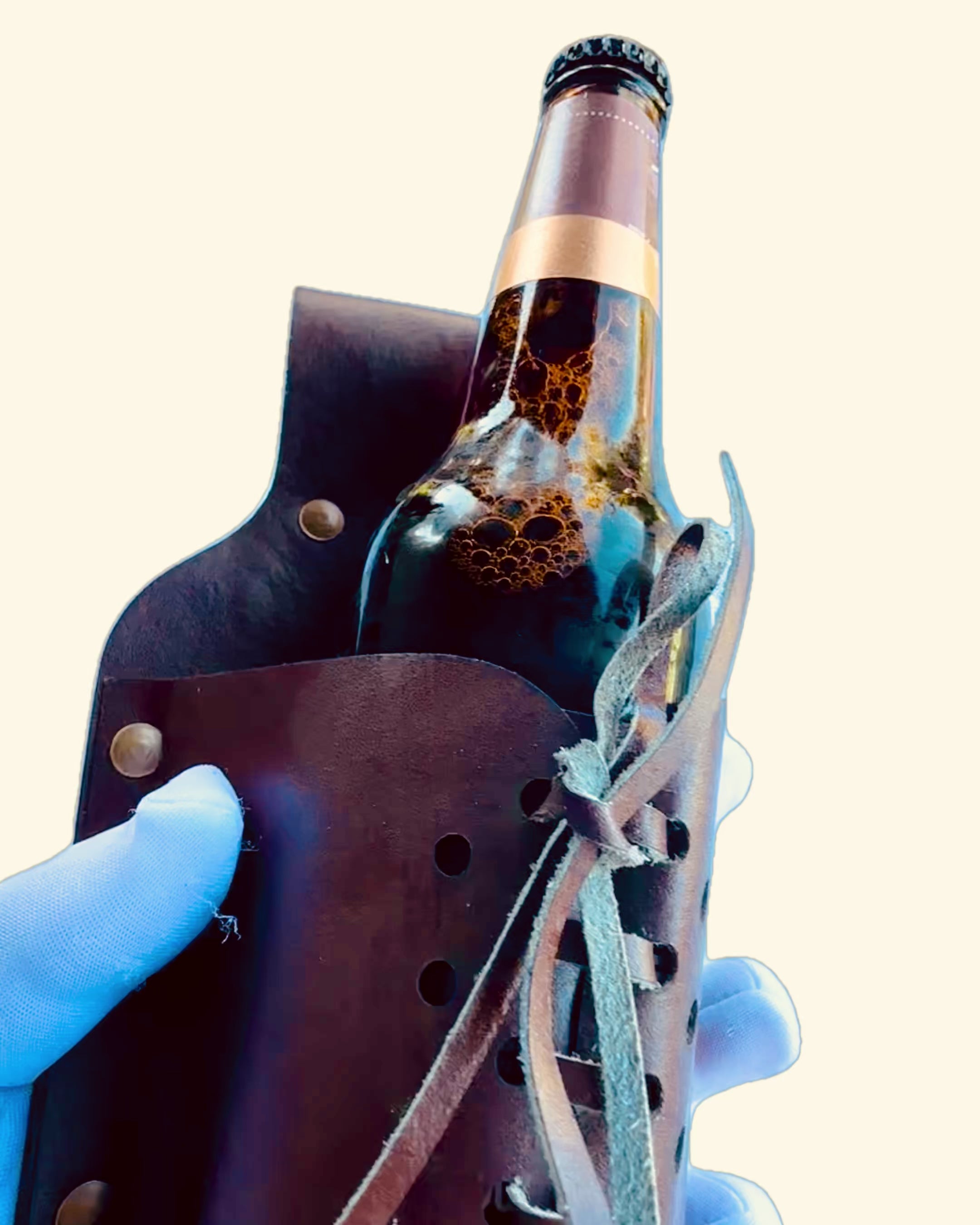 Skinnveske til flaske "LeatherCraft Elegance" - mulighet for personalisering