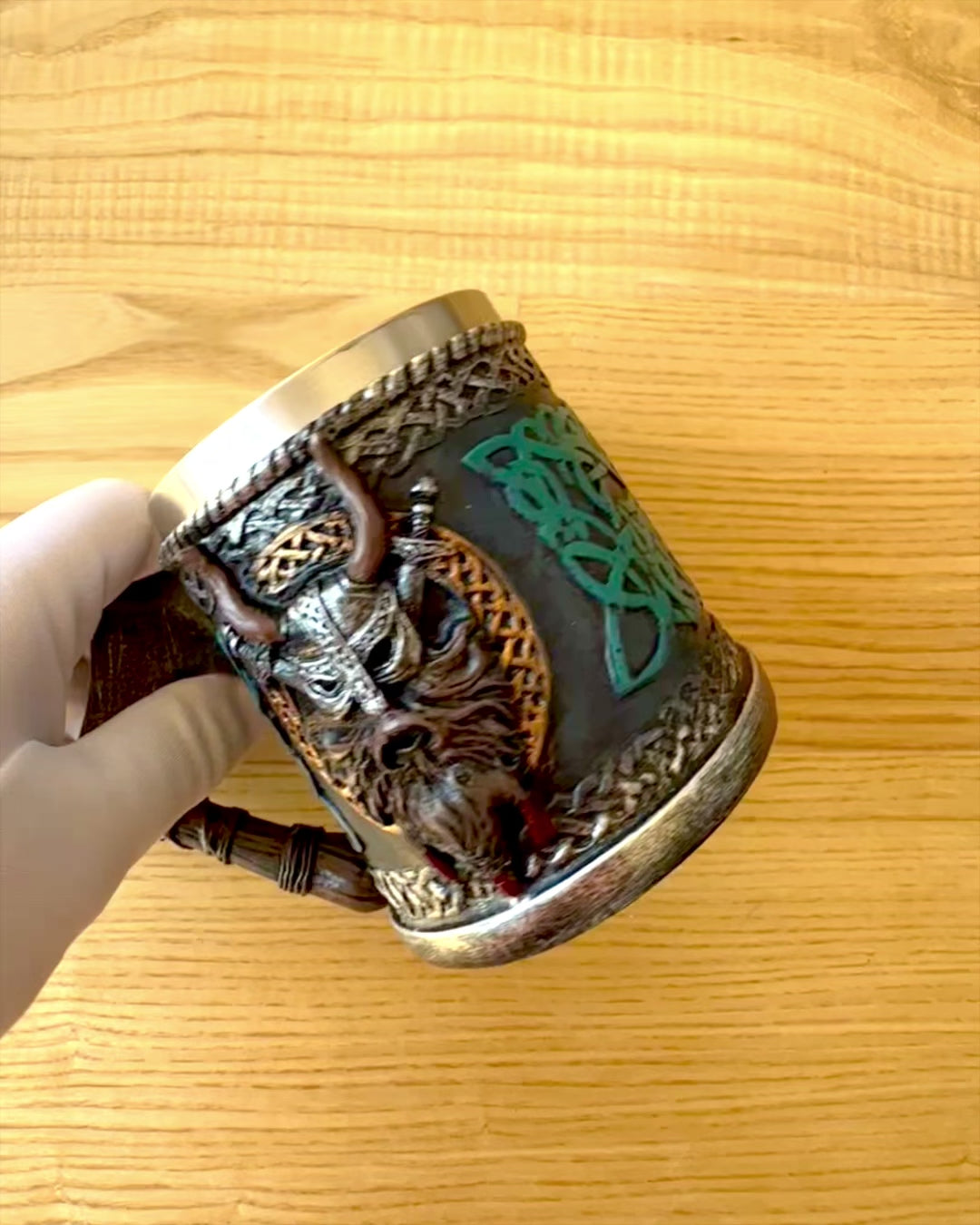 Vikingkopp Ragnar's Horn - med Gravering Alternativ for gave, 250 ml