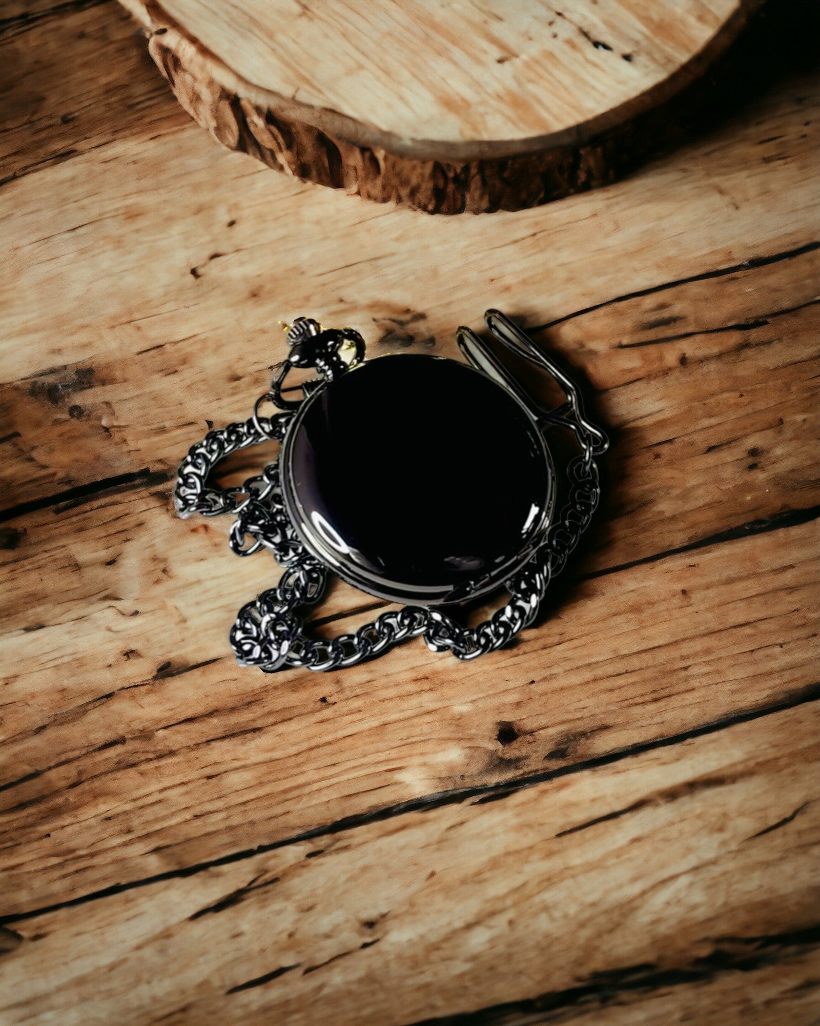 Klassisk Mekanisk Lommeur med Dobbelt Deksel – Manuell, Svart, personalisering med gravering