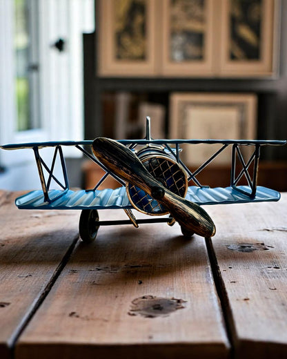 Metallmodell av flyet Blue Baron – retro, som gave, med mulighet for gravering