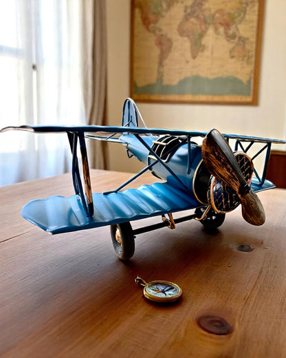 Metallmodell av flyet Blue Baron – retro, som gave, med mulighet for gravering