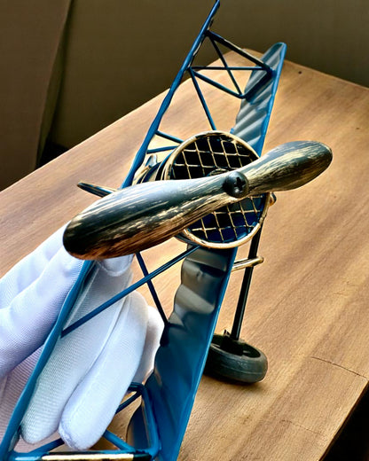 Metallmodell av flyet Blue Baron – retro, som gave, med mulighet for gravering