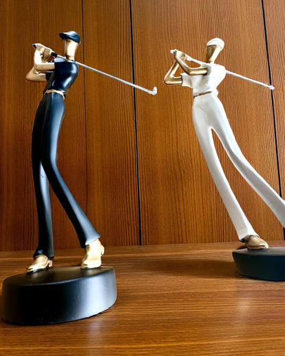 Golfspillerfigur "Swing Elegance", 24 cm høy, dekorativ med mulighet for gravering som gave