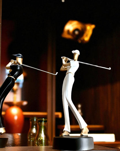 Golfspillerfigur "Swing Elegance", 24 cm høy, dekorativ med mulighet for gravering som gave
