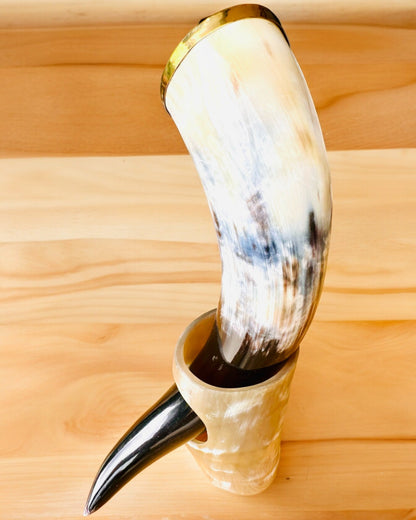 Hornkrus "Viking Valor" - Håndgravert, Premium Kvalitet - 4 varianter å velge mellom