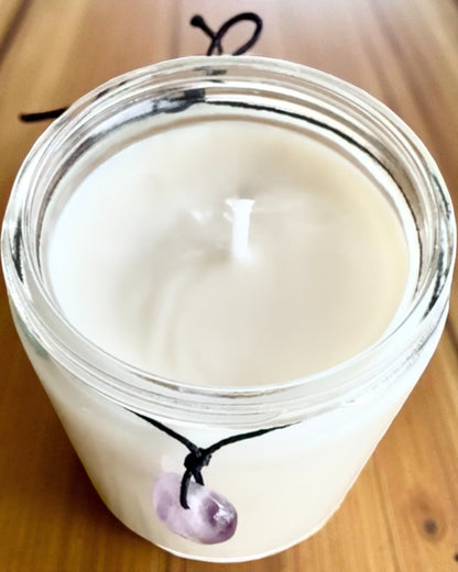 Intensjonslys av soyavoks Ametyst – ro, harmoni og renselse, 250 ml, mulighet for personalisering som gave