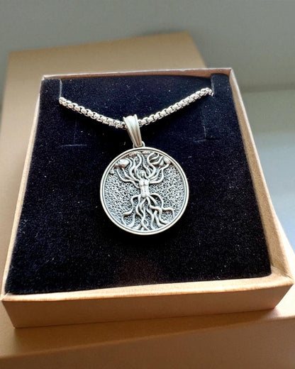 Amulett Livets Tre med Mulighet for Gravering - halskjede "Naturens Vitalitet", personalisering