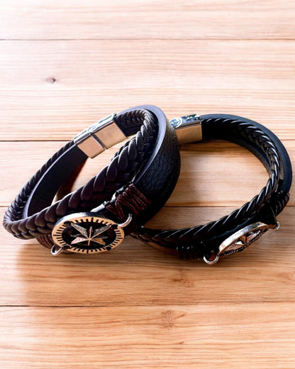 Armbånd "Compass Adventure" - mulighet for personlig gravering som gave, 2 fargevarianter å velge mellom