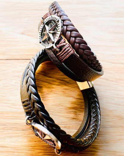 Armbånd "Compass Adventure" - mulighet for personlig gravering som gave, 2 fargevarianter å velge mellom