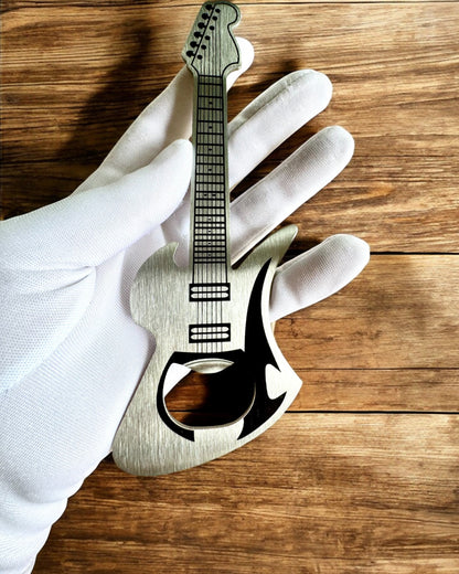 Flaskeåpner Gitar Rock'n'Open, 2 varianter, personalisering med gravering som gave