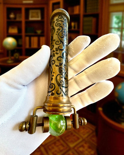 Vintage kaleidoskop “Emerald Dreams”, 15 cm – håndlaget, med mulighet for personlig gravering som gave