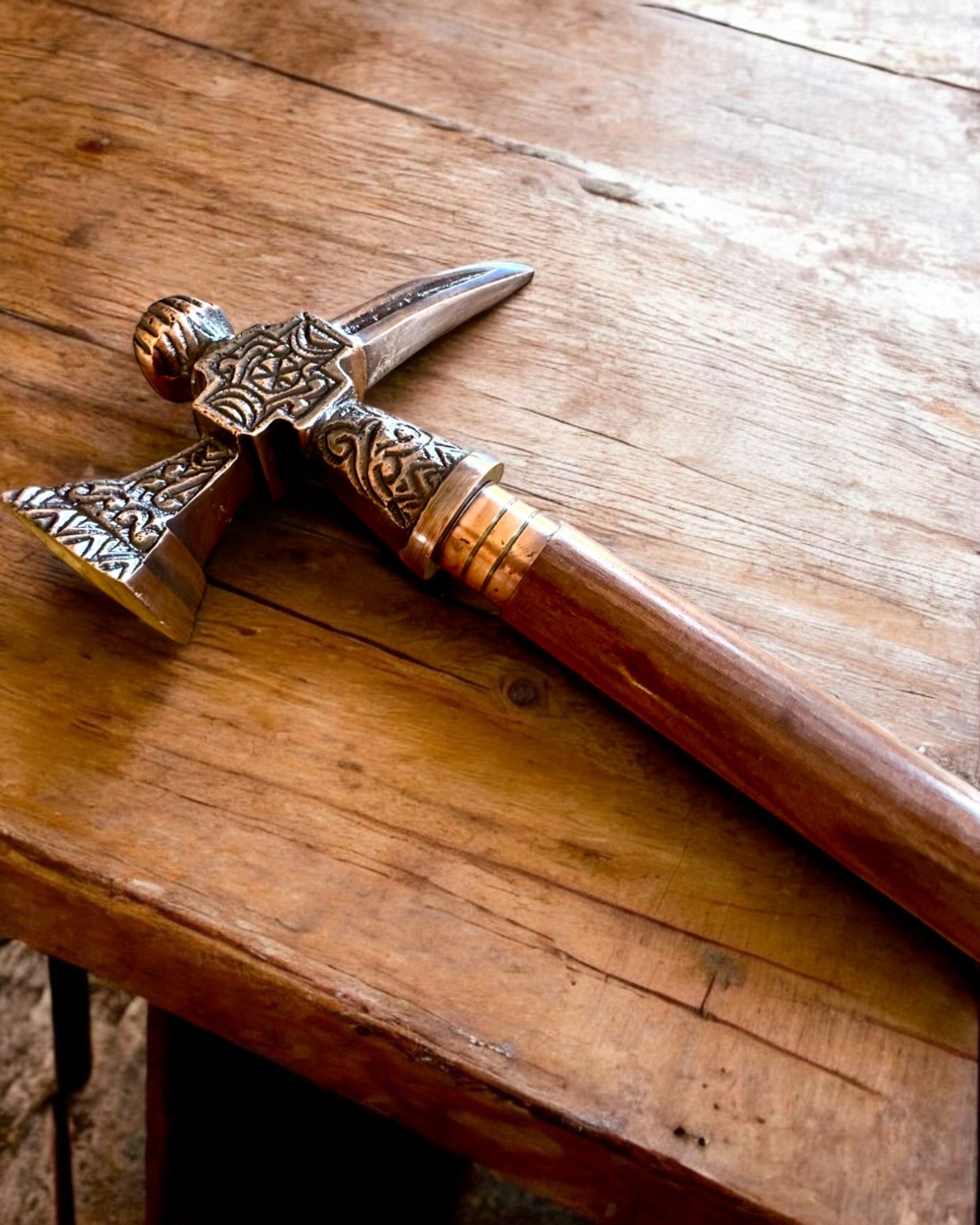 Spaserstokk - VIKING med hode i form av en krigshammer, mulighet for personalisering med gravering som gave