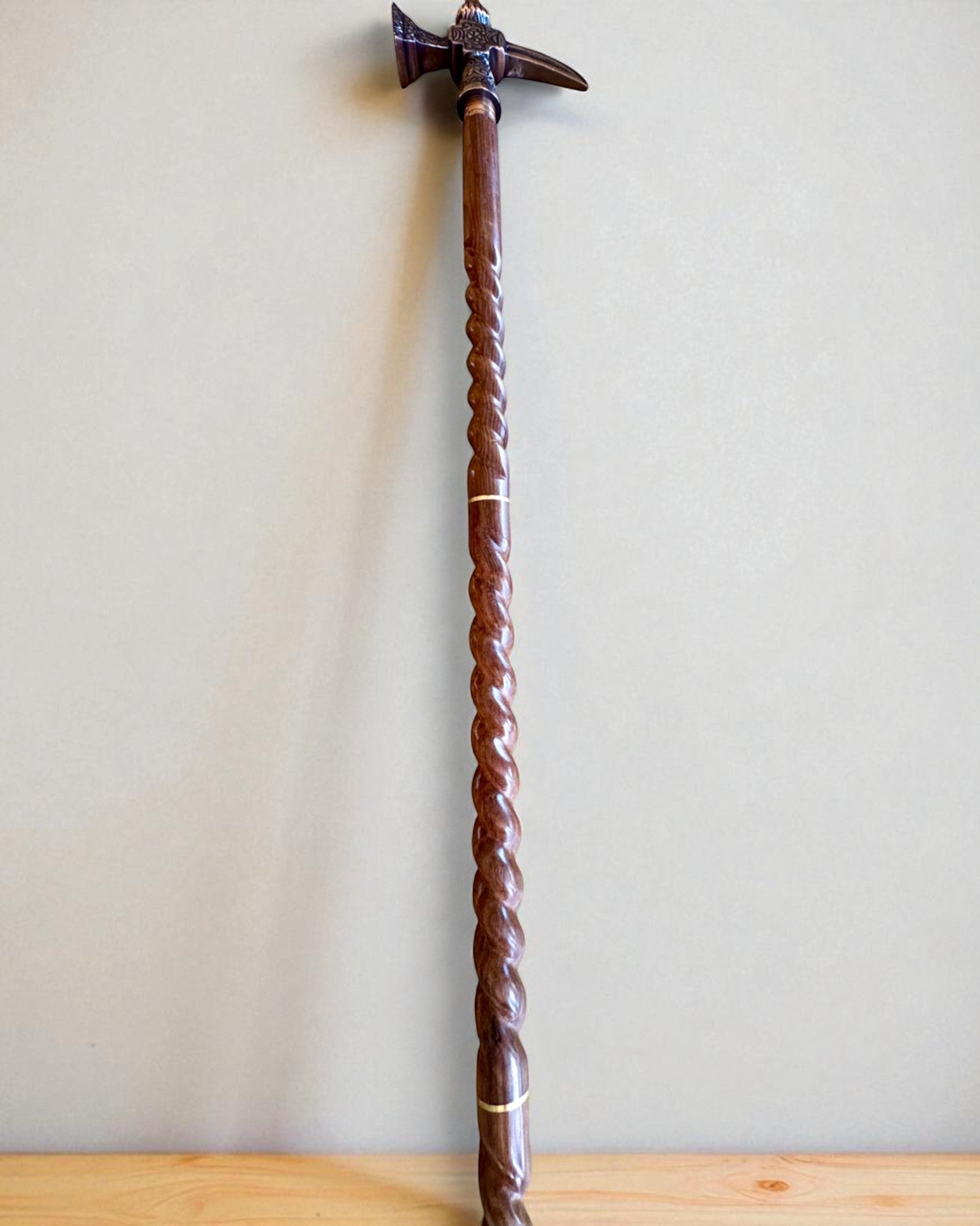 Spaserstokk - VIKING med hode i form av en krigshammer, mulighet for personalisering med gravering som gave