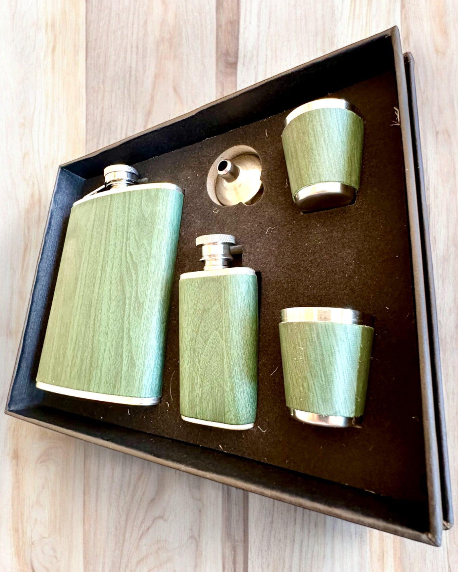 Sett med lommelærker med glass "Forest Spirit", til gave med personlig gravering