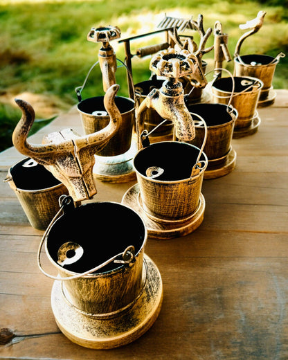 Stilig metallaskebeger "Rustic Charm" 19-23 cm høyde, 8 varianter å velge mellom, gravering på forespørsel