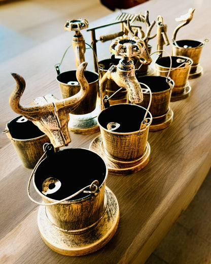 Stilig metallaskebeger "Rustic Charm" 19-23 cm høyde, 8 varianter å velge mellom, gravering på forespørsel