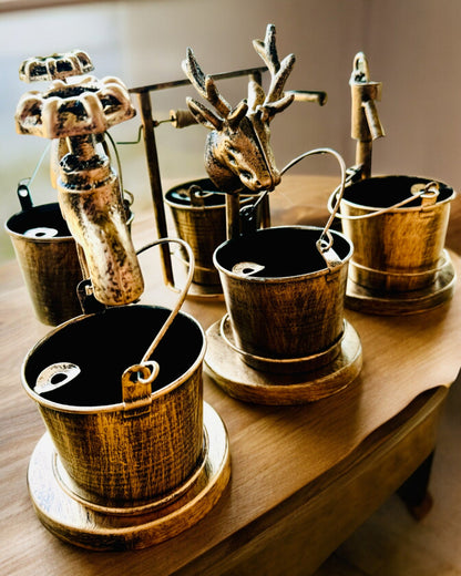 Stilig metallaskebeger "Rustic Charm" 19-23 cm høyde, 8 varianter å velge mellom, gravering på forespørsel