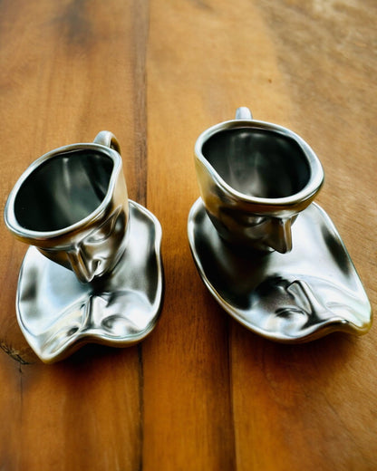 Elegante Keramiske Kopper "Maska" – Sett med 2 stk. - mulighet for personlig gravering som gave