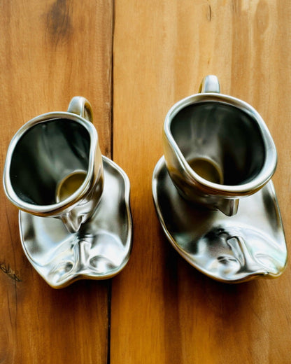 Elegante Keramiske Kopper "Maska" – Sett med 2 stk. - mulighet for personlig gravering som gave