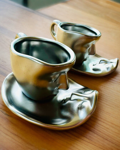 Elegante Keramiske Kopper "Maska" – Sett med 2 stk. - mulighet for personlig gravering som gave