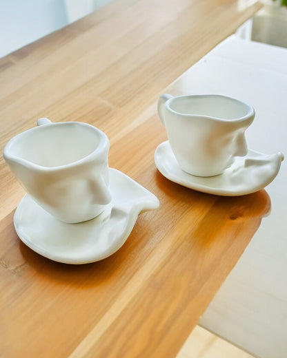 Elegante Keramiske Kopper "Maska" – Sett med 2 stk. - mulighet for personlig gravering som gave