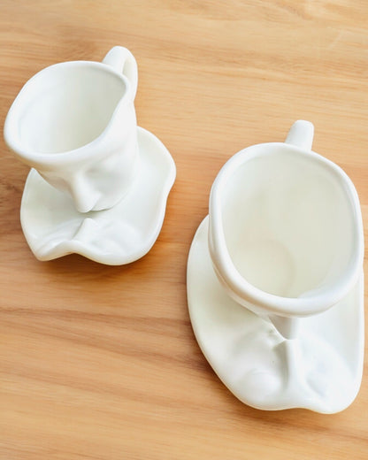 Elegante Keramiske Kopper "Maska" – Sett med 2 stk. - mulighet for personlig gravering som gave