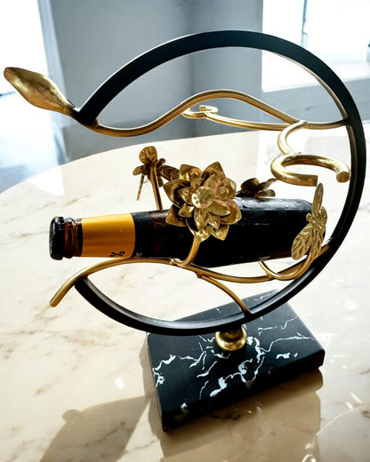 Stativ "Elegancki Owad" - for vinflaske og glass, høyde 33 cm, mulighet for personlig gravering som gave