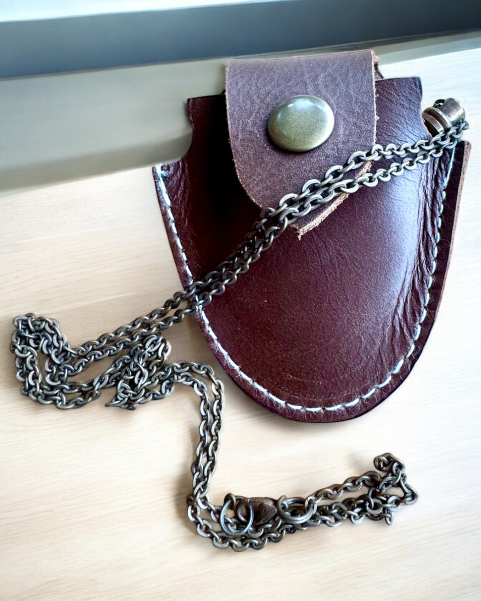Vintage Look - Forstørrelsesglass med glasslinse og skinnetui, mulighet for personlig gravering