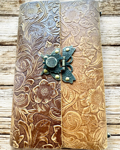 Luksuriøs Retro Notatbok med Skinnomslag - "Vintage Elegance", 480 sider, mulighet for personlig gravering